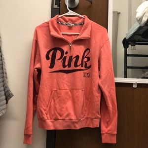 pink 1/4 zip pullover